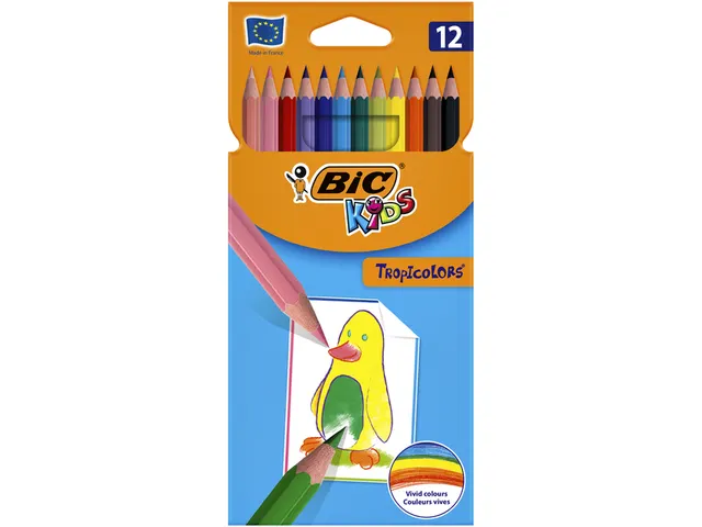 Kleurpotloden BicKids Tropicolors assorti blister à 12 stuks