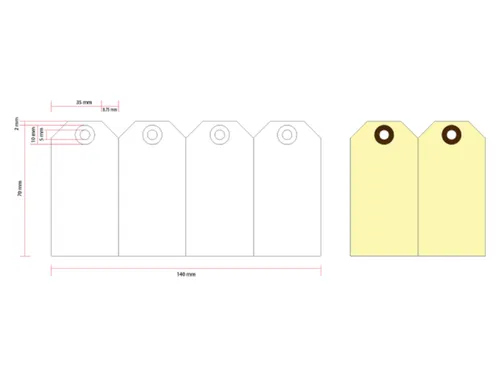 Label karton nr 1 200gr 35x70mm chamois 1000 stuks