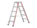escabeau industriel,double face,2x5marches,Hauteur 0,69m,lisse L 1,3m