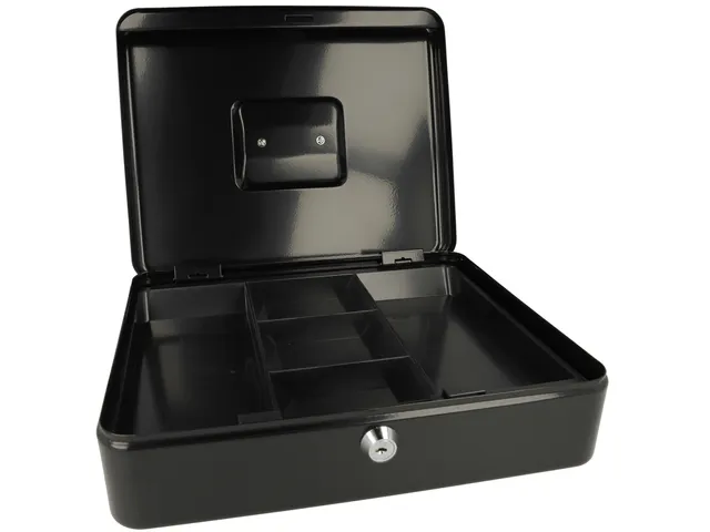 Coffret à monnaie Westcott 200x161x90mm noir, insert en plastique ave