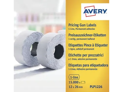 PLP1226 etiketten prijstang permanent 12 x 26 mm wit