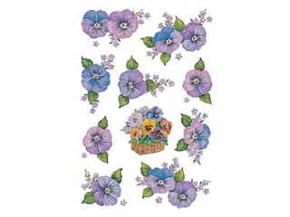 Sticker Etiket Herma 3818 Paarse Bloemen 30 stuks - 1