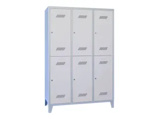 dubbeldekse locker,HxBxD 1850x1200x500mm,3x2vak.,RAL7035,front RAL7035 - 2