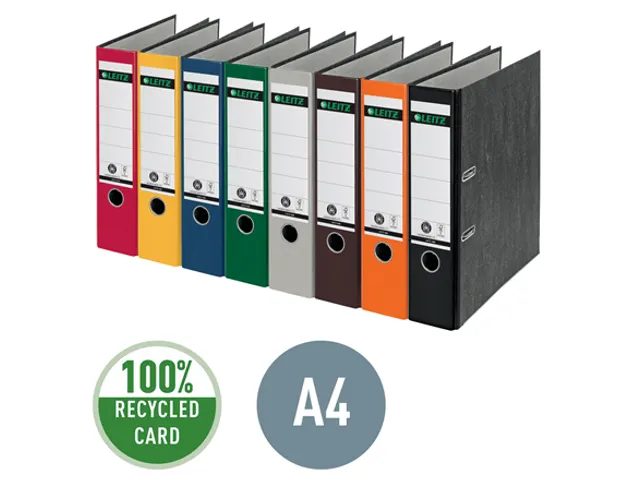 Ordner Leitz 1080 A4 80mm gewolkt zwart 100% gerecycled karton