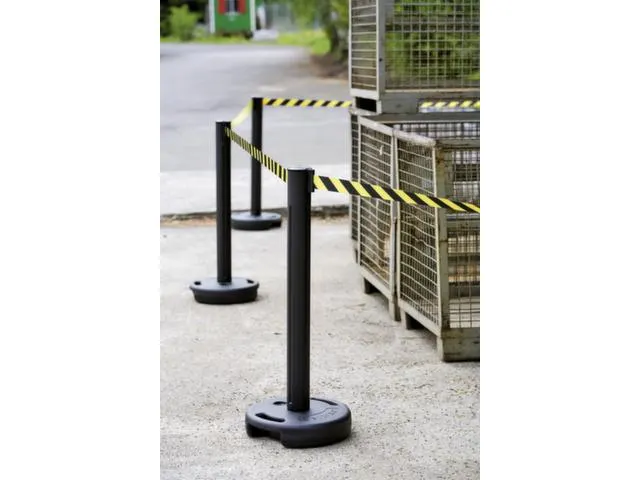 Afzetsysteem Paal Pvc HxØ 970x90mm Band Neongeel Paal Zwart