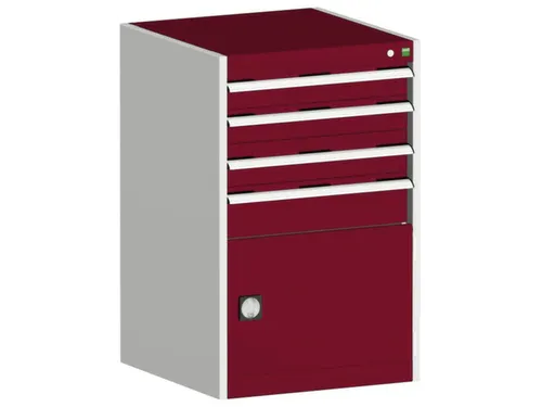 ladekast HxBxD 1000x650x525mm 4laden romp RAL7035 front RAL3004