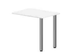 aanbouwtafel,i.h.v.,HxBxD 720-840x800x600mm,2voeten verchroomd,Bl-wit