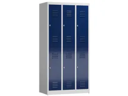Dubbeldekse garderobekast 1800x870x500mm 3x2vak klink RAL7035 RAL5010