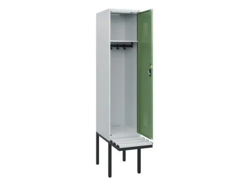 locker met bank,HxBxD 1950x400x815mm,1vak,vak B 400mm,cilinderslot