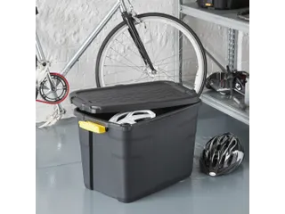 Robuuste Opbergbox 60 Liter Zwart Met Handgrepen - 3