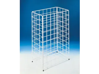 prullenmand,25l,HxBxD 360x300x180mm,romp staal wit,met draadgaas - 1