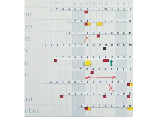 Cijferstrips Jaarplanner, set van 12 stuks