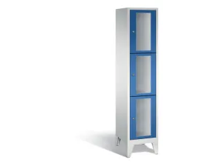 lockerkast 1850x420x500mm 1x3 vakken Cilinderslot Poten, RAL5010 - 2