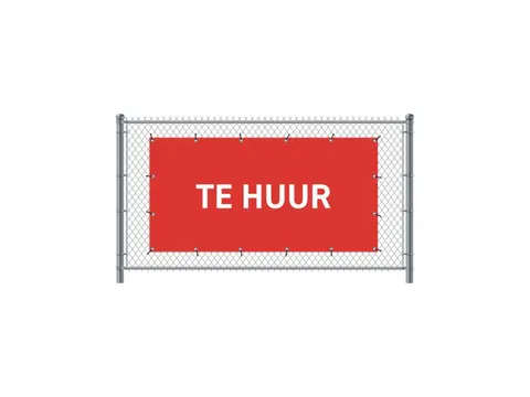 Hekwerkbanner 200x100 cm Rood met Print TE HUUR