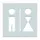 deurbord,wc dames/heren gescheiden,RVS,zelfklevend,HxB 160x160mm