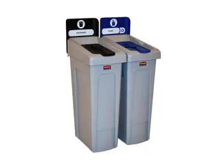Slim Jim Recyclingstation Frans Deksel Gesloten Zwart Flessen Blauw - 1