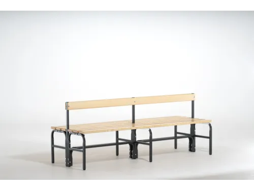 dubbele zitbank,HxLxD 770x1500x725mm,houten lijst,frame staal RAL7016