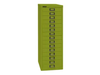 kantoor-ladekast HxBxD 860x279x380mm 15 laden romp + front groen staal - 1
