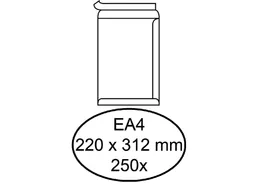Envelop Hermes Akte Ea4 220x312mm Zelfklevend Wit doos à 250 stuks