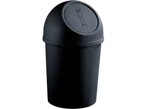 afvalbak,13l,HxØ 490x253mm,romp PP zwart,deksel PP zwart