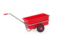 Handtrekwagen 6101L vuurverzinkt, kunststof bak 632x332mm Luchtbanden