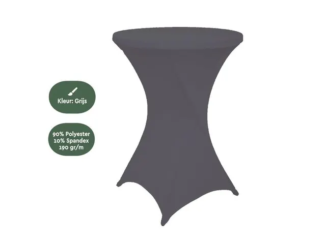 Housse pour table haute Ø80cm gris anthracite