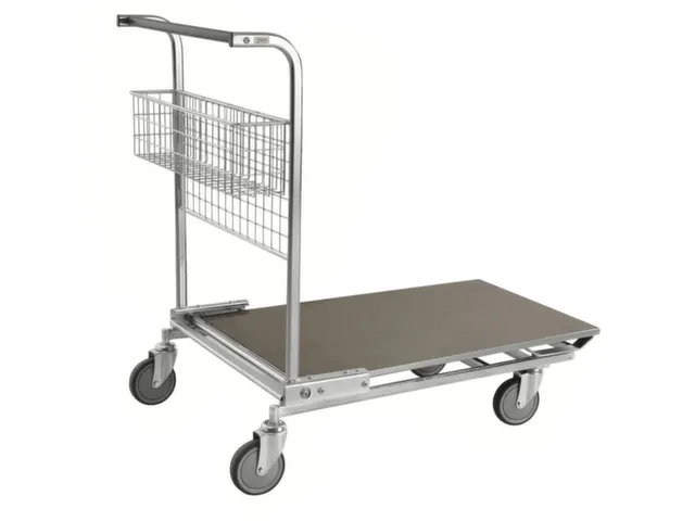 Chariot avec barre de poussée,force 200kg,plateau Lxl 850x600mm