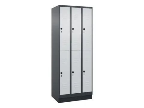 dubbeldekse locker,HxBxD 1950x750x500mm,3x2vak.,vak B 250mm