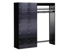 locker met kapstok,HxBxD 1950x1850x480mm,romp RAL7021,front RAL7021