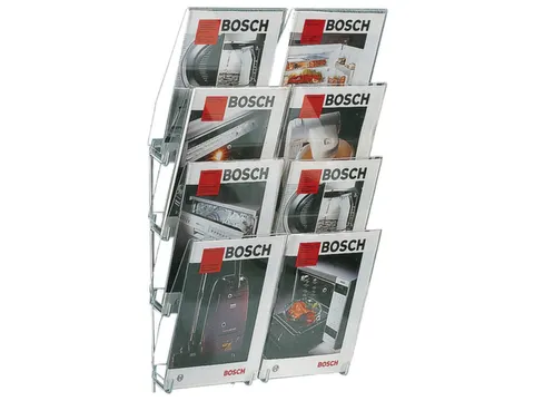Prospectushouder Acryl 800x460x190mm 2x4 Din A4 Frame Lichtgrijs