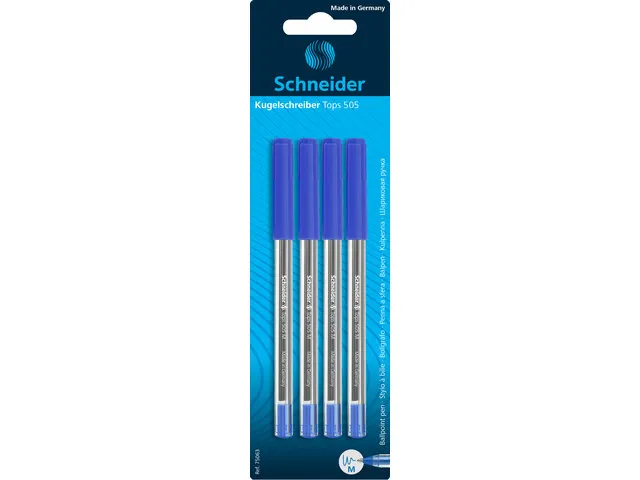 Stylo à bille Schneider 505 M bleu blister 4 pcs