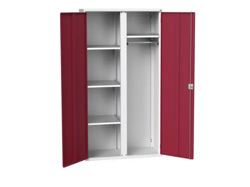 Lockerkast 2000x1050x550mm 4 vakken, dubbele vleugeldeur, RAL3004
