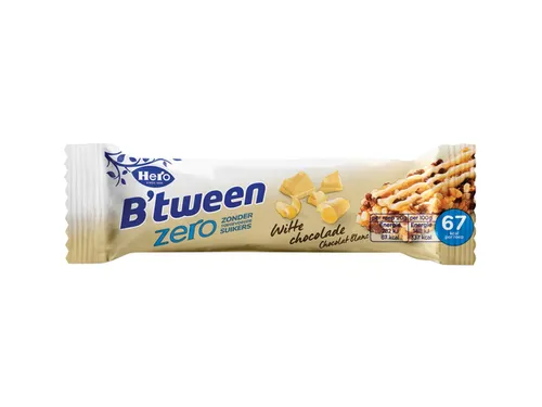 Tussendoortje Hero B'tween witte chocolade zero 6pack reep 20gr