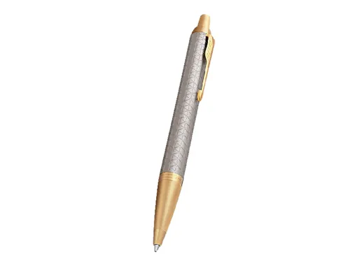 Balpen Parker IM Premium Warm Silver GT Medium Blauwe inkt