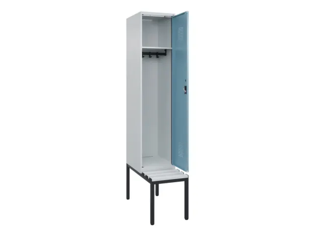 locker met bank,HxBxD 2120x400x815mm,1vak,vak B 400mm,cilinderslot