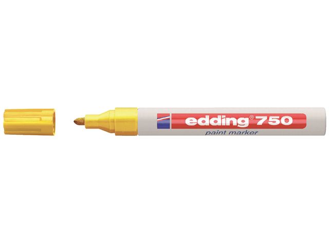 Viltstift edding 750 lakmarker rond geel 2-4mm | EddingMarker.be