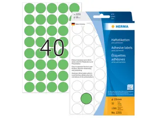 HERMA 2255 Multipurpose etiketten Rond 19mm Groen 1280 stuks - 1