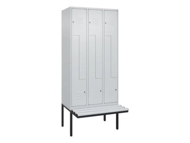 Z-garderobekast,HxBxD 2120x900x815mm,6vak,vak B 300mm,cil.-slot