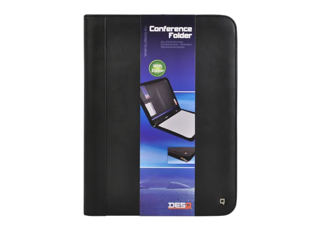 DESQ A4 Conferentiemap Met Ritssluiting en Schrijfblok