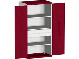 systeemkast 2000x1300x650mm 3xStalen bodem 2laden Ral7035 Ral3004 - 1