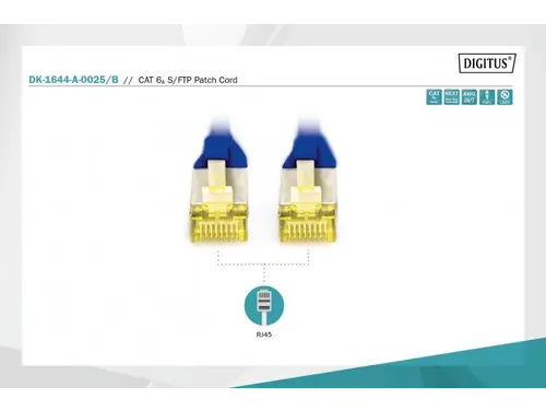 CAT 6A S-FTP patchkabel Cu LSZH AWG 26/7 Lengte 0,25m Blauw