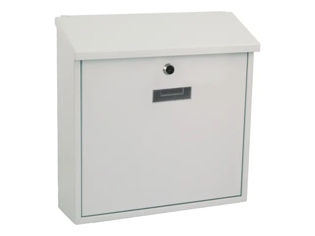 Brievenbus Monaco Wit met naamplaatje incl. 2 sleutels 36.8x36.5x10cm