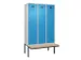 locker met bank,voor scheiding van kleding,HxBxD 2120x1200x815mm,3vak