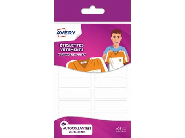 Family kledingetiketten 45 x 13 cm wit 36 etiketten