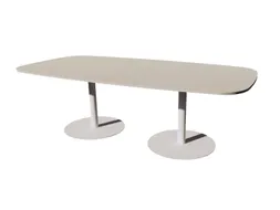 Linesto vergadertafel 240x120 deens ovaal lichtgrijs 25mm wit