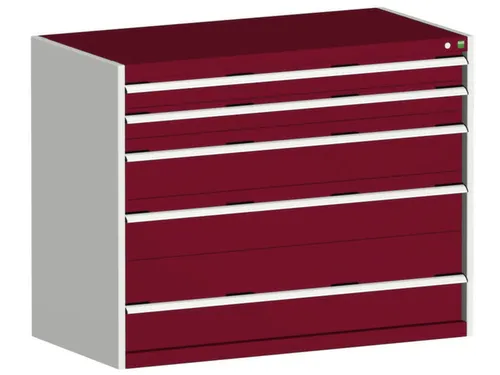 ladekast HxBxD 1000x1300x750mm 5laden romp RAL7035 front RAL3004