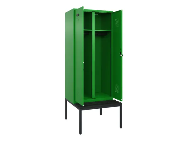 locker met bank,voor scheiding van kleding,HxBxD 2120x800x815mm,2vak