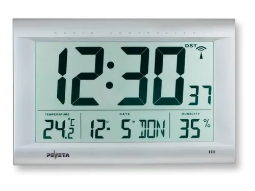 Digitale Radiowandklok Kunststof 270x410x43mm Lcd Cijfer H 120mm