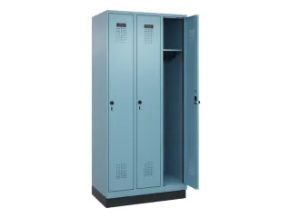 locker,HxBxD 1950x900x500mm,3vak,vak B 300mm,draaigrendel,sokkel - 2