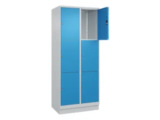 lockerkast,HxBxD 1950x800x500mm,2x3vakken,vak B 400mm,cil.-slot,sokkel - 1